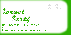 kornel karpf business card